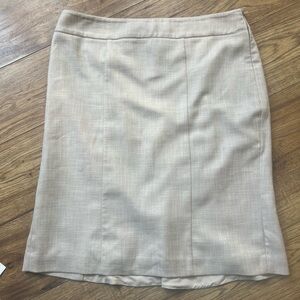 (8) White House Black Market beige skirt